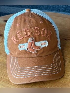 NWT ‘47 Brand Boston Red Sox Orange Trucker MLB Baseball SnapBack Hat OSFA